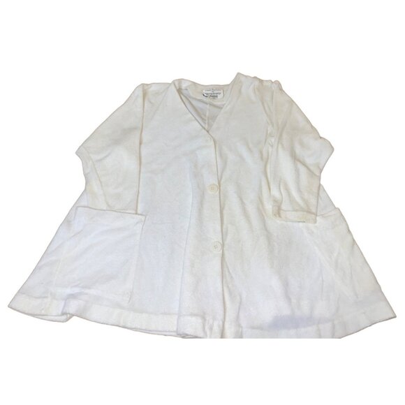 Leigh Karmitz For Periphery Womens White Button-Front Cardigan Jacket - Picture 1 of 6